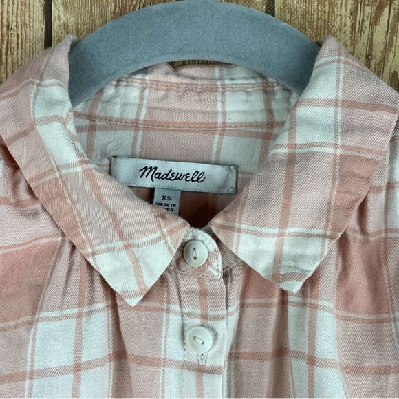 Madewell Central Long Sleeve Button Down Shirt in Pink Danville Plaid size xs - Picture 8 of 16